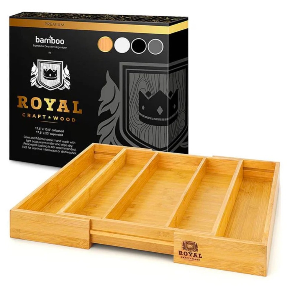 NWT Bamboo Drawer Organizer